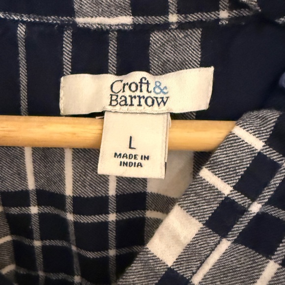 croft & barrow Navy and White Flannel - Picture 3 of 4
